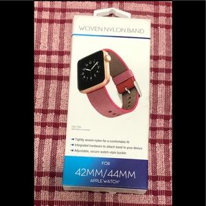 Band for apple watch woven nylon  pink 42mm44mm